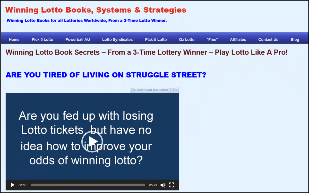 Winning Lotto Books Page